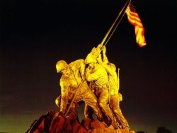 Raising flag on Iwo Jima